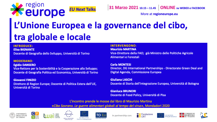 EU Next Talks “L’Unione Europea e la governance del cibo,tra globale e locale”