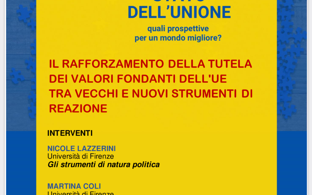 PRESENTAZIONE DEL DISCORSO SULLO STATO DELL’UNIONE